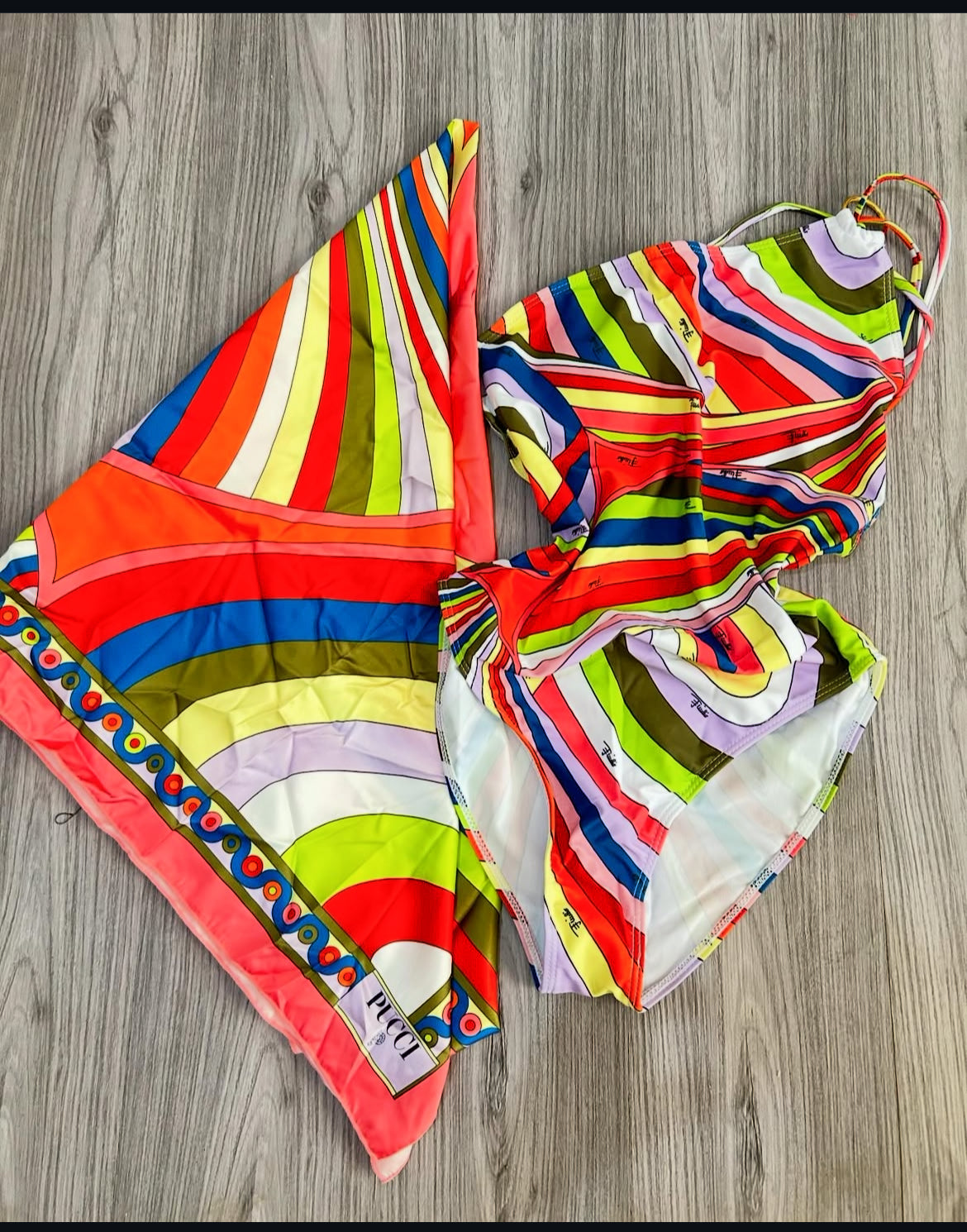 Tropical Dreams Pucci One-Piece Swimsuit & Scarf Set